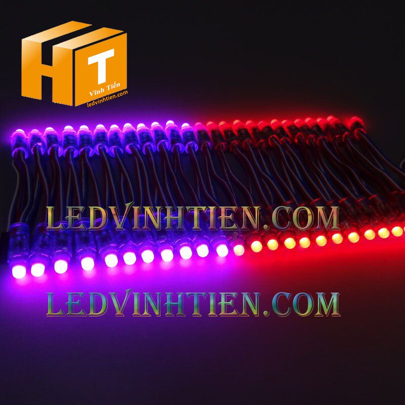 Led đúc F8 đế 12mm đầu đục màu hồng loại tốt, giá rẻ, siêu sáng, dây đồng, dùng hắt chử, logo quảng cáo tại tuy hòa phú yên