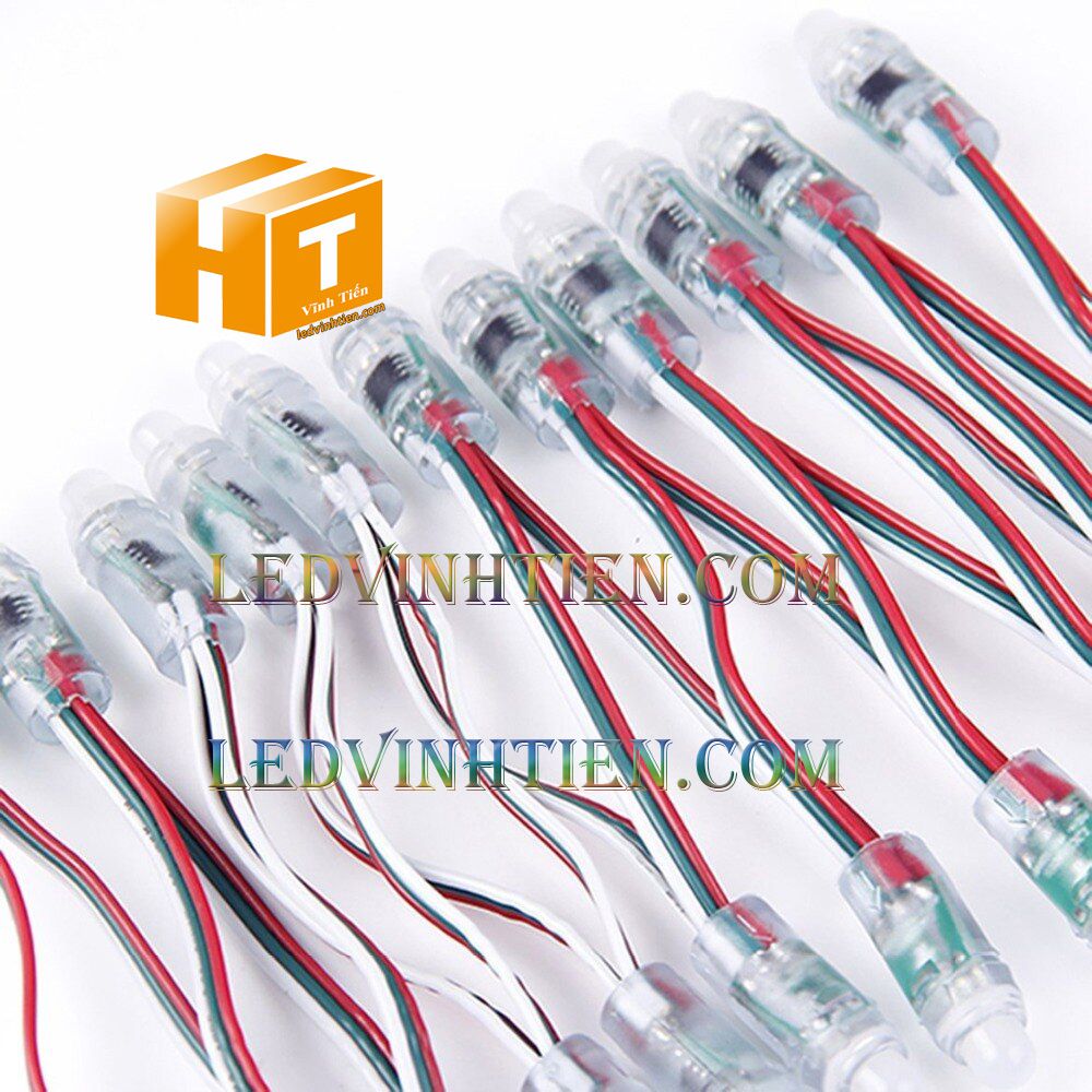 Bóng led đúc F8 đế 12mm 5V đầu đục màu xanh lá, IP68 loại tốt, giá rẻ, siêu sáng, chiếu sáng ngoài trời, IP68, ledvinhtien.com