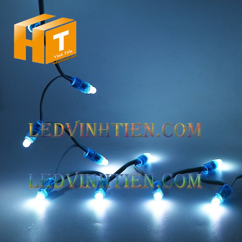 Bóng led đúc F8 đế 12mm đầu đục màu trắng, IP68 loại tốt, giá rẻ, siêu sáng, chiếu sáng ngoài trời, IP68, ledvinhtien.com