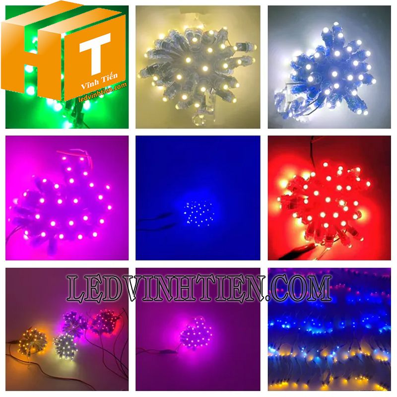 Bóng led đúc f7 đế 12mm đầu đục màu hồng tại Phú Yên