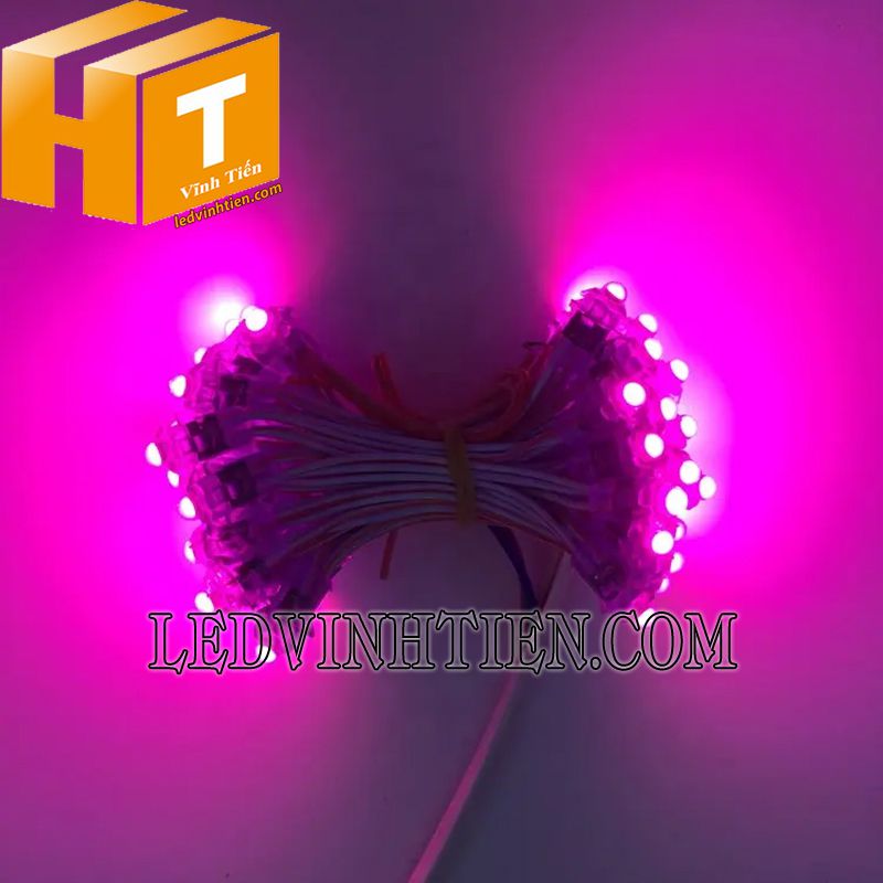 Bóng led đúc f7 đế 12mm đầu đục màu hồng giá rẻ