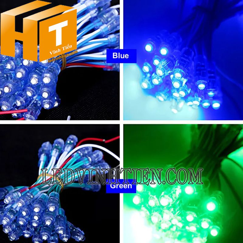 Bóng led đúc f7 đế 12mm đầu đục màu trắng chính hãng