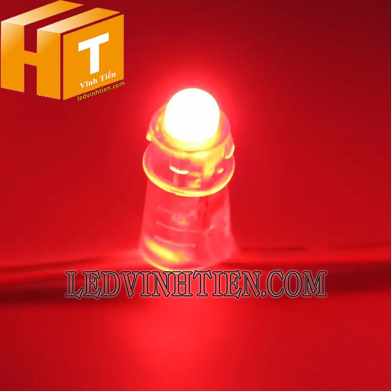 bóng led đúc f7 đế 12mm đầu trong màu đỏ giá rẻ