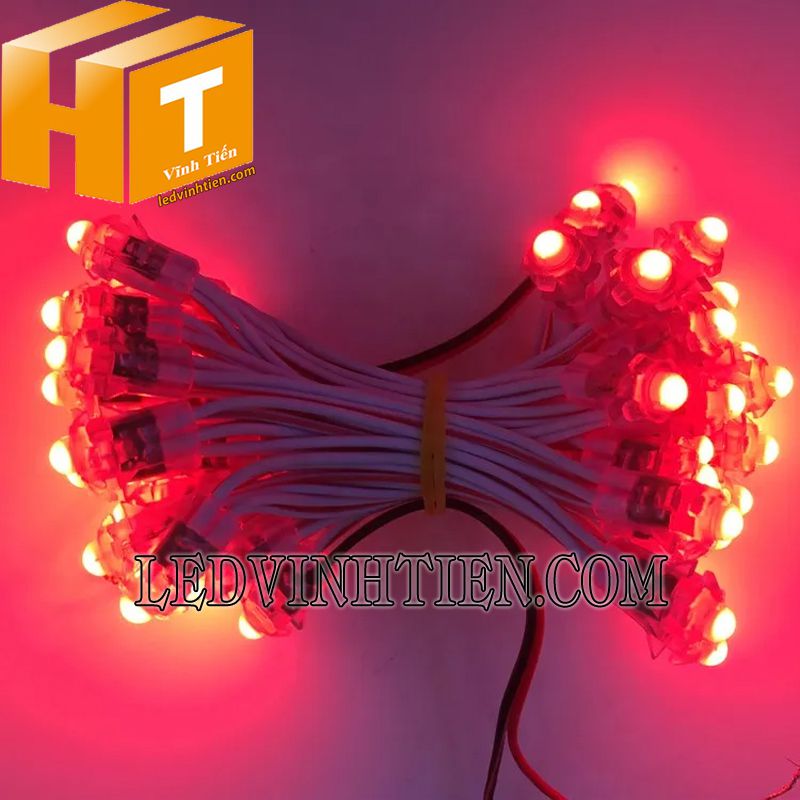 bóng led đúc f7 đế 12mm đầu trong màu đỏ loại tốt