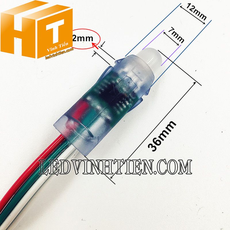 Bóng led đúc f7 đế 12mm màu vàng đậm loại tốt tại Bình Định