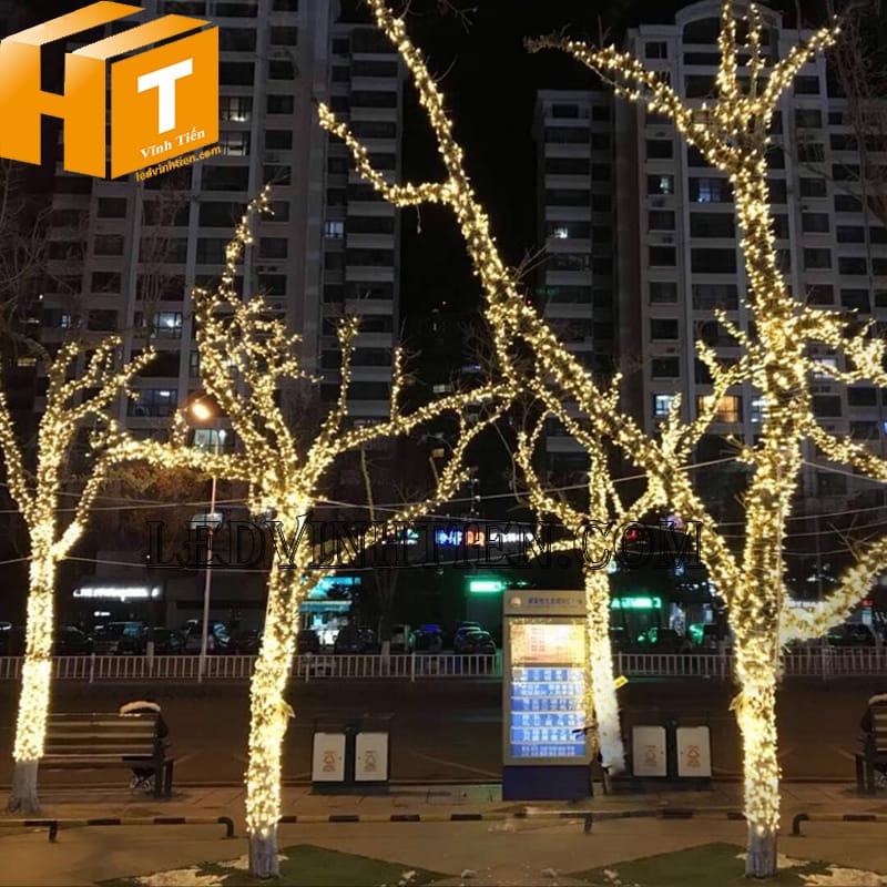 Đèn led đúc f7 5v màu vàng nắng dùng để quấn cây ngoài trời