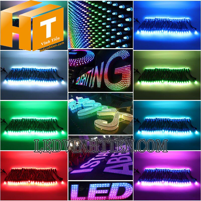 bóng led đúc f7 đế 12mm màu vàng nắng