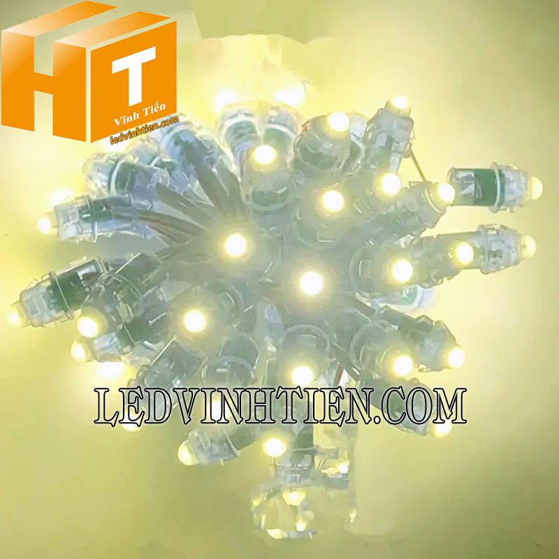 bóng led đúc f7 đế 12mm đầu trong màu vàng nắng loại tốt