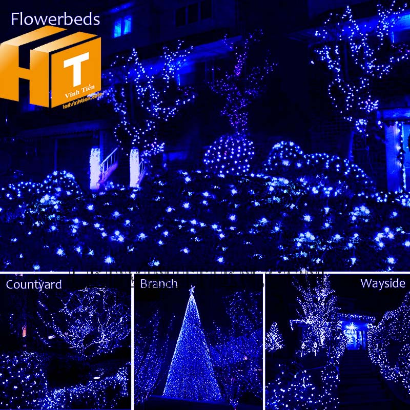 Đèn led đúc quấn cây màu xanh dương