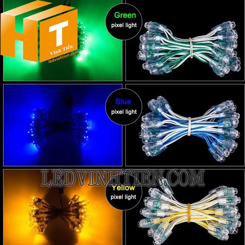bóng led đúc f7 đế 12mm đầu trong màu xanh lá chiết khấu cao