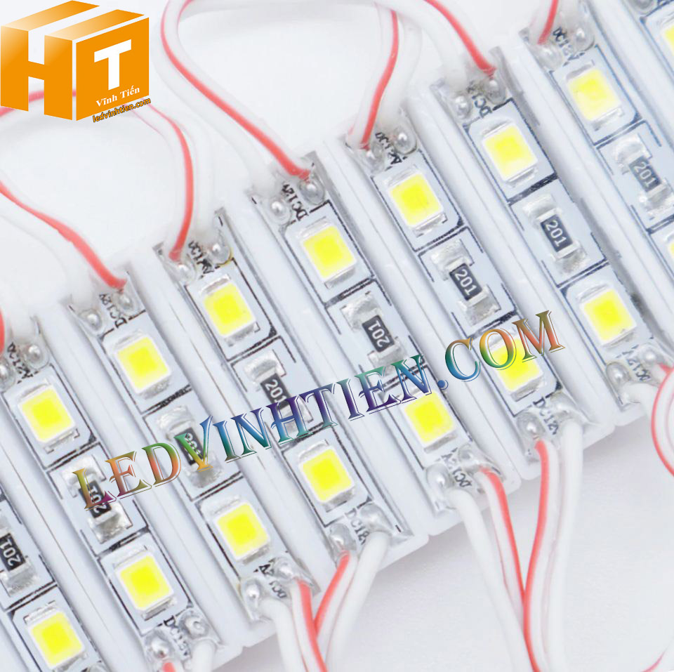 Led module 12V 2835 2 bóng màu đỏ, loại tốt, giá rẻ, Ledvinhtien.com