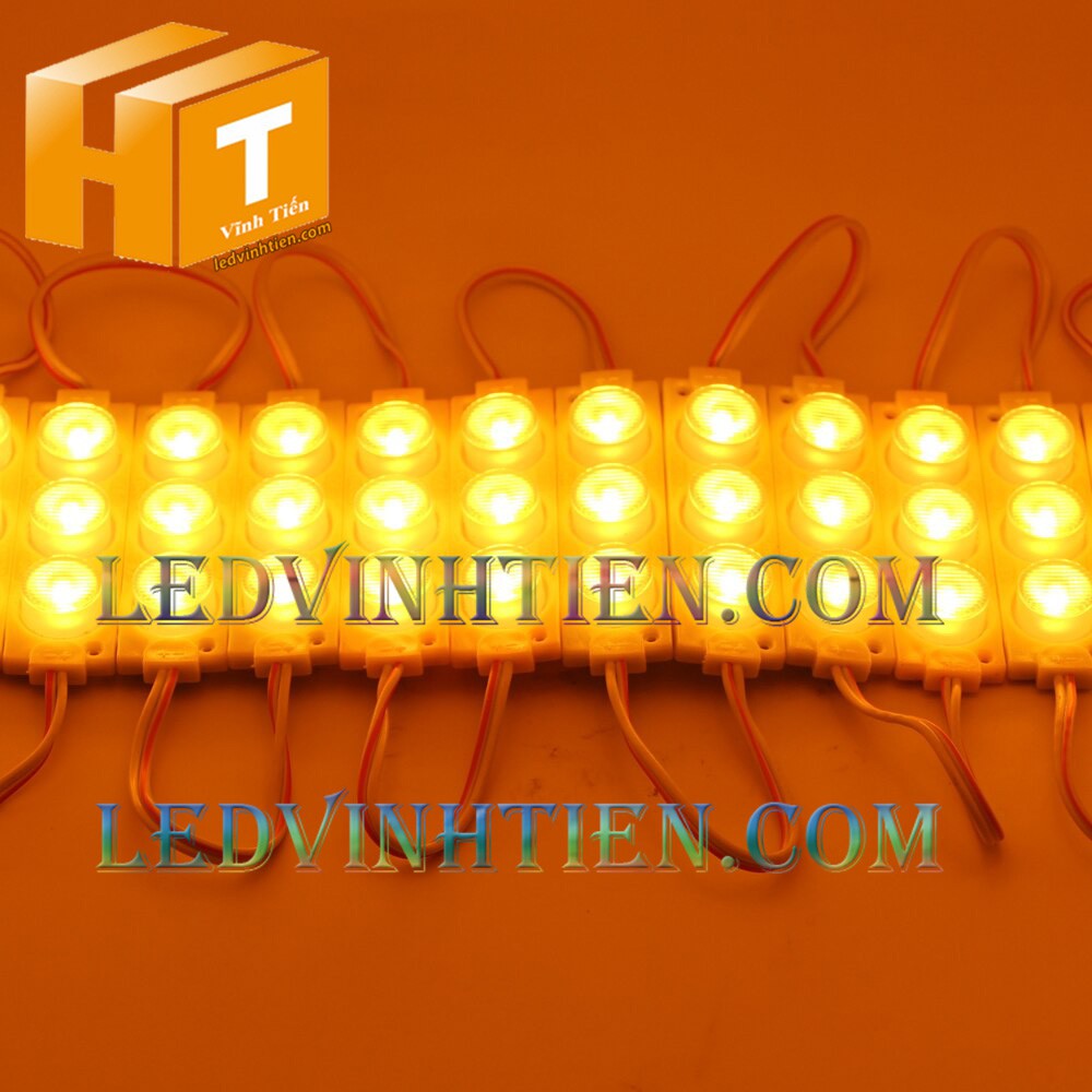 Led hắt, led module 3 bóng 3030 ánh sáng màu đỏ 3W dùng điện DC12v, giá rẻ, có thấu kính, ledvinhtien.com