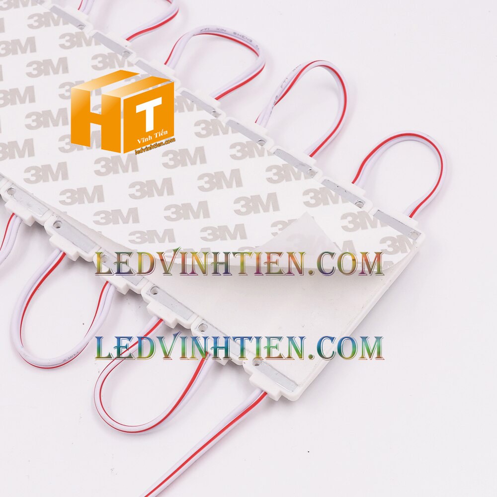 Led hắt, led module 3 bóng 3030 ánh sáng trắng 3W dùng điện DC12v, giá rẻ, có thấu kính, ledvinhtien.com