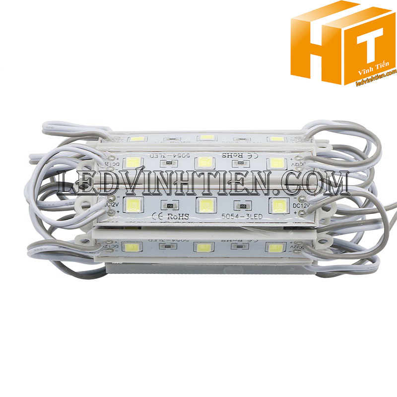 Led module 3 bóng 12V 5054màu hồng loại tốt, giá rẻ, siêu sáng, samsung dùng hắt chử quảng cáo