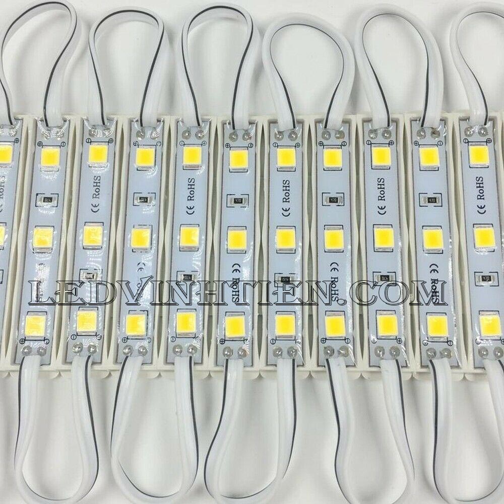 Led module 3 bóng 12V 5054màu hồng loại tốt, giá rẻ, siêu sáng, samsung dùng hắt chử quảng cáo