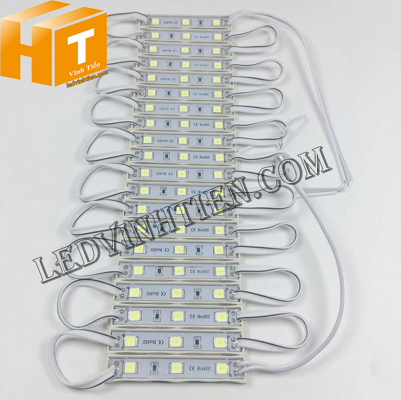 Led module 3 bóng 12V 5054 ánh sáng trắng loại tốt, giá rẻ, siêu sáng, samsung dùng hắt chử quảng cáo