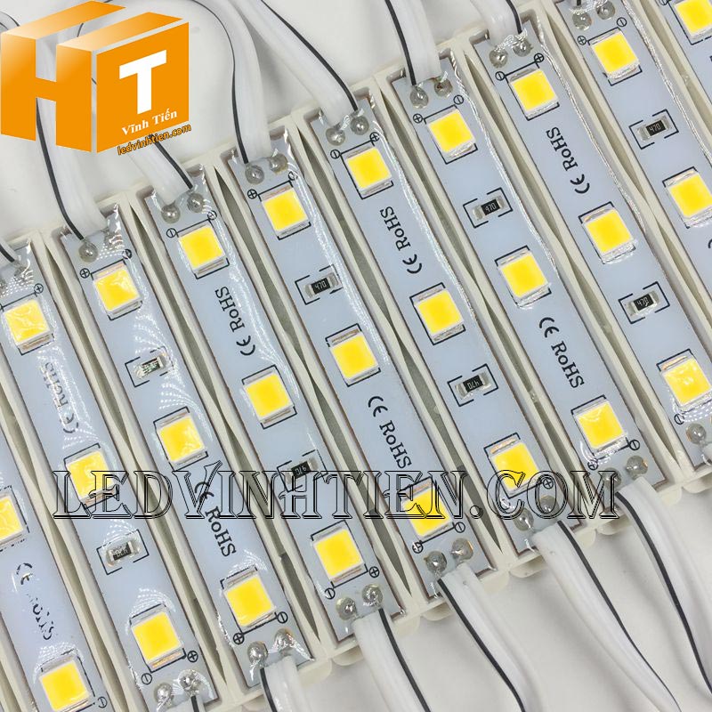 Phân phối sỉ Led module 3 bóng 12V 5054 warm white loại tốt, giá rẻ, siêu sáng, samsung, dùng hắt chử quảng cáo, bảng hiệu