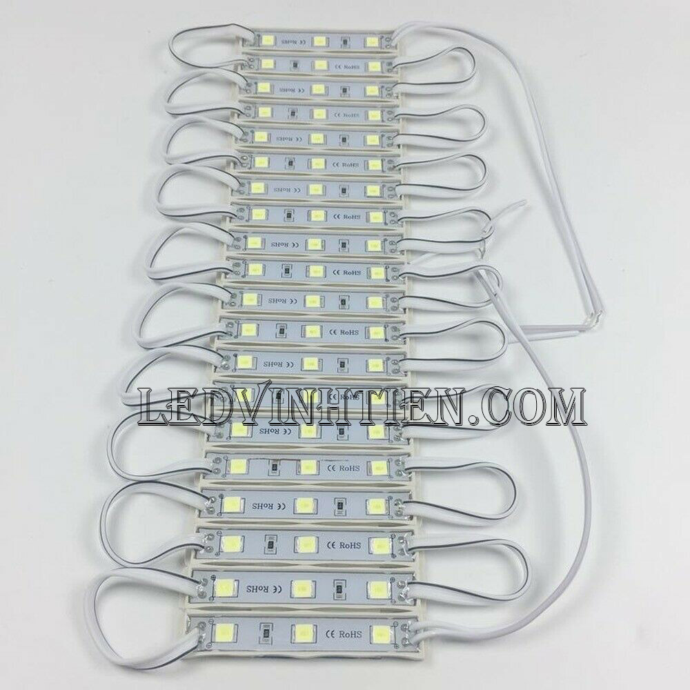 Led module 3 bóng 12V 5054 màu xanh dương loại tốt, giá rẻ, siêu sáng, samsung dùng hắt chử quảng cáo