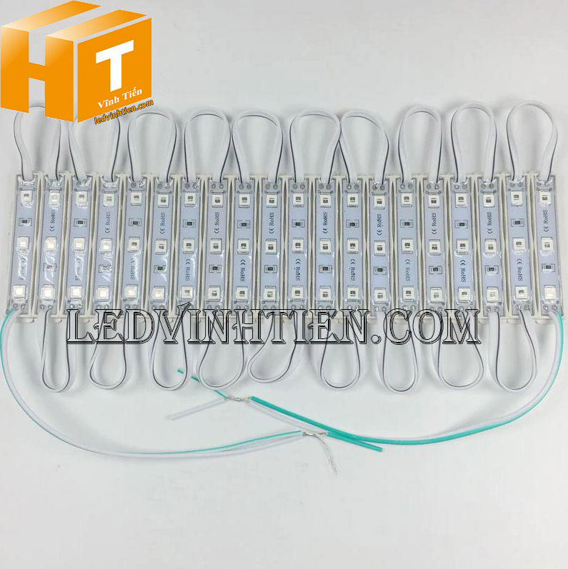 Led module 3 bóng 12V 5054 màu xanh lá loại tốt, giá rẻ, siêu sáng, samsung dùng hắt chử quảng cáo