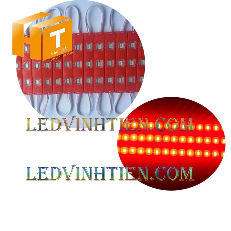 Led hắt, led module 3 bóng 5730 ánh sáng màu đỏ, giá rẻ, có thấu kính, ledvinhtien.com