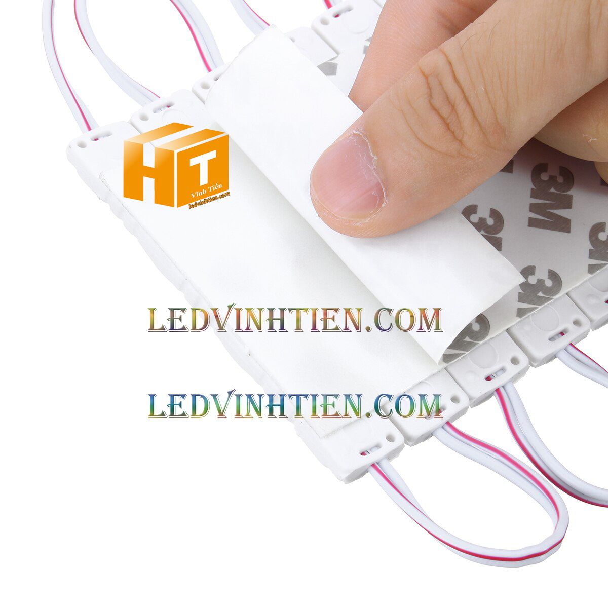 Led hắt, led module 3 bóng 5730 ánh sáng màu hồng, giá rẻ, có thấu kính, ledvinhtien.com