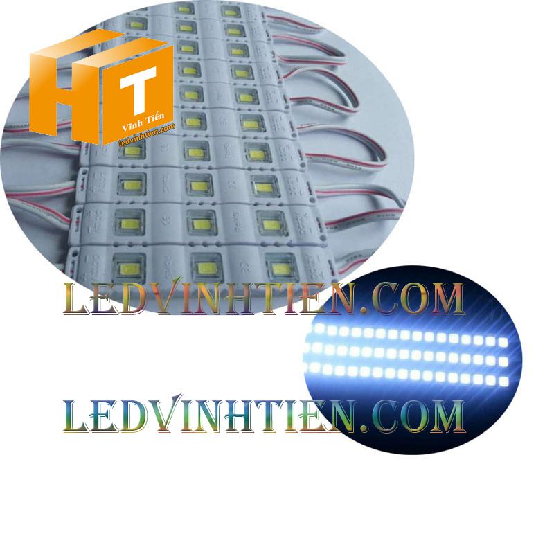 Led hắt, led module 3 bóng 5730 ánh sáng màu trắng, giá rẻ, có thấu kính, ledvinhtien.com