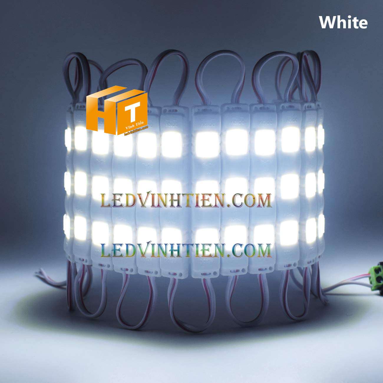 Led hắt, led module 3 bóng 5730 ánh sáng màu trắng, giá rẻ, có thấu kính, ledvinhtien.com