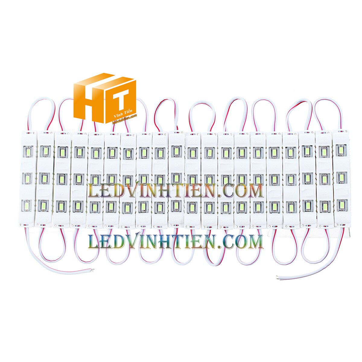 Đèn Led hắt, led module 3 bóng 5730 vàng nắng samsung giá rẻ, loại tốt, siêu sáng, dùng ngoài trời, chính hãng ledvinhtien.com