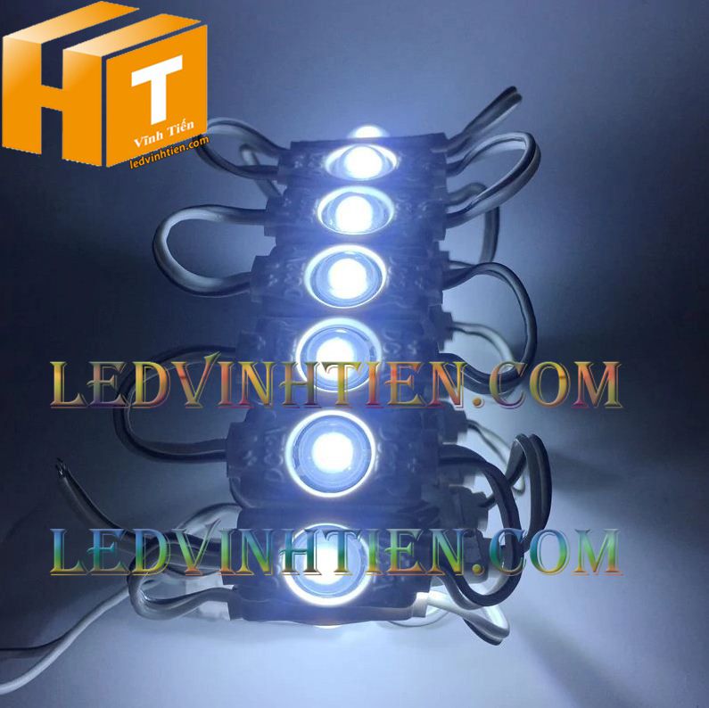 Led module 3030 lens thấp màu trắng dùng điện DC12v, giá rẻ, có thấu kính, ledvinhtien.com