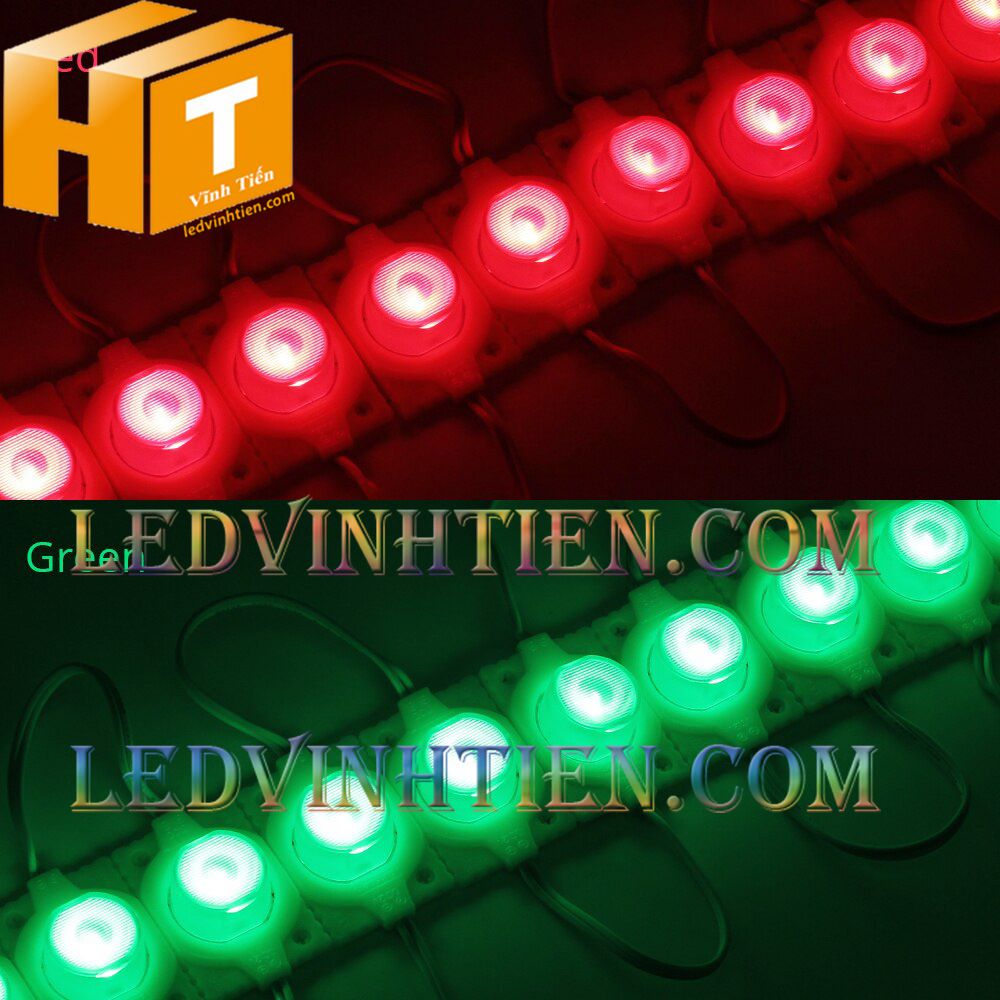 Led hắt, led module 3030 ánh sáng màu đỏ 1.5W dùng điện DC12v, giá rẻ, có thấu kính, ledvinhtien.com