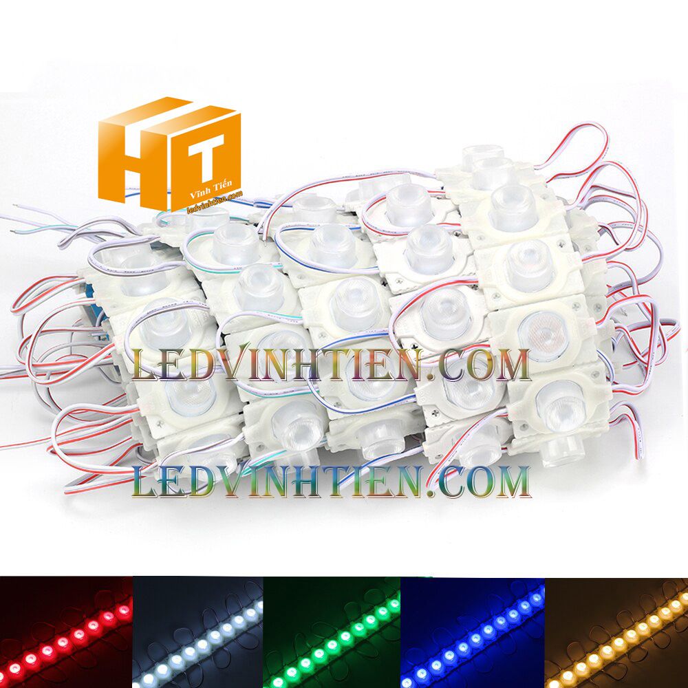 Led hắt, led module 3030 ánh sáng màu đỏ 1.5W dùng điện DC12v, giá rẻ, có thấu kính, ledvinhtien.com