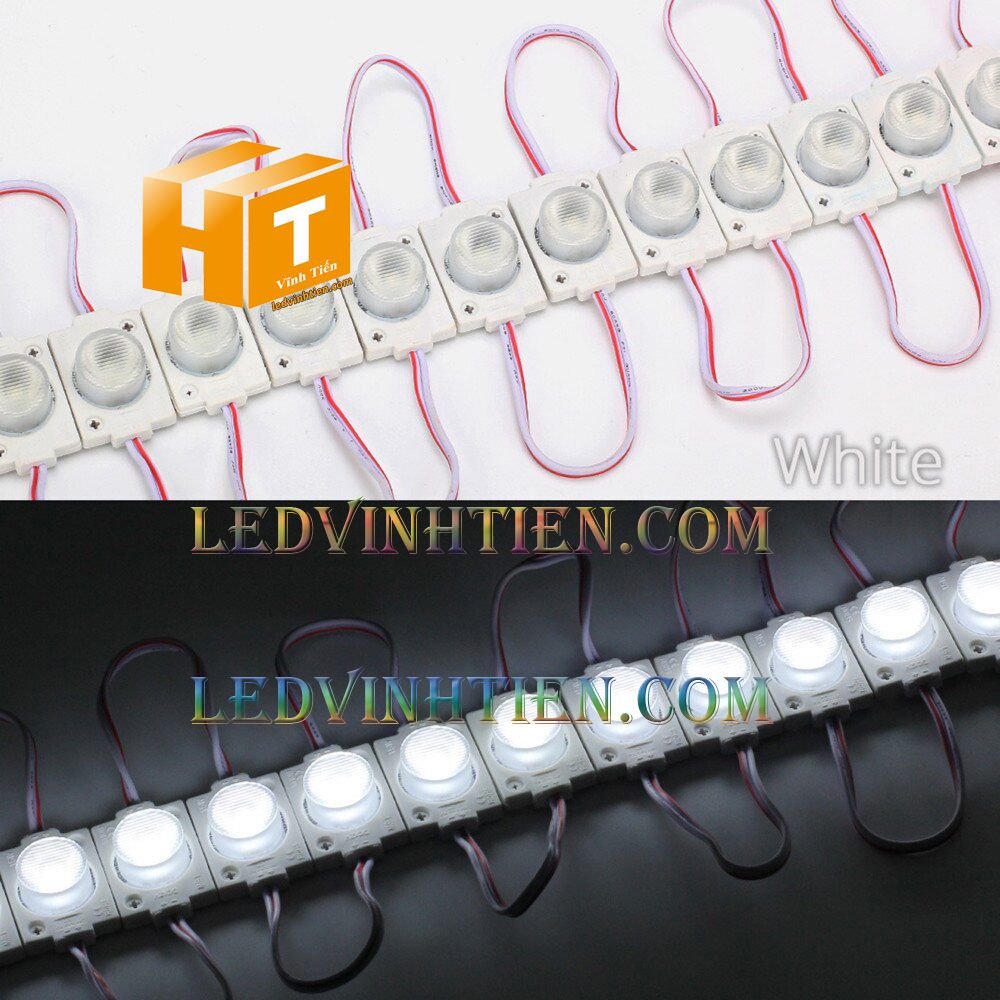 Led hắt, led module 3030 ánh sáng trắng 1.5W dùng điện DC12v, giá rẻ, có thấu kính, ledvinhtien.com