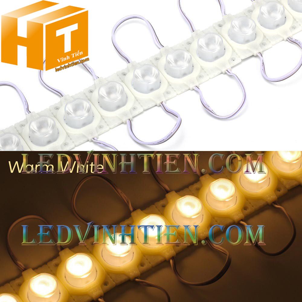 Led hắt, led module 3030 ánh sáng vàng 1.5W dùng điện DC12v, giá rẻ, có thấu kính, ledvinhtien.com