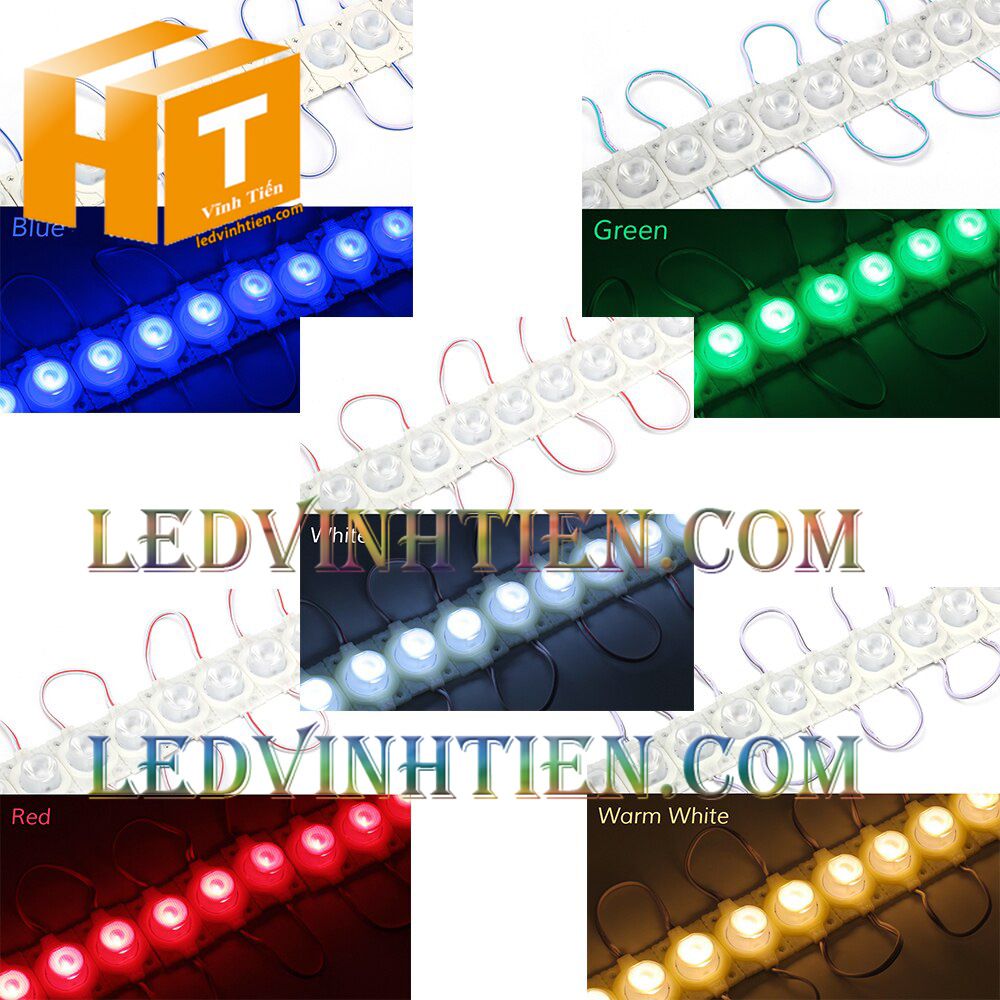 Led hắt, led module 3030 ánh sáng vàng 1.5W dùng điện DC12v, giá rẻ, có thấu kính, ledvinhtien.com