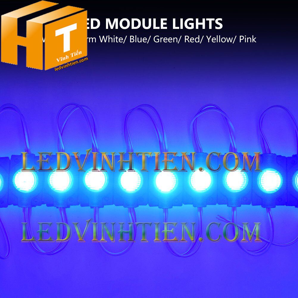 Led hắt, led module 3030 ánh sáng xanh dương 1.5W dùng điện DC12v, giá rẻ, có thấu kính, ledvinhtien.com