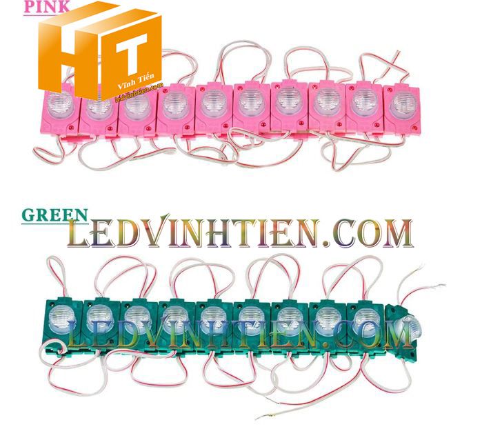 Led hắt, led module 3030 ánh sáng xanh lá 1.5W dùng điện DC12v, giá rẻ, có thấu kính, ledvinhtien.com