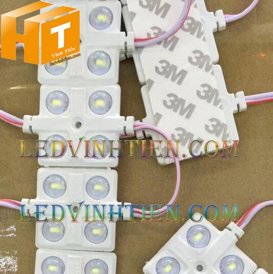 Led hắt, led module 4 bóng samsung màu đỏ, giá rẻ, có thấu kính lúp, ledvinhtien.com