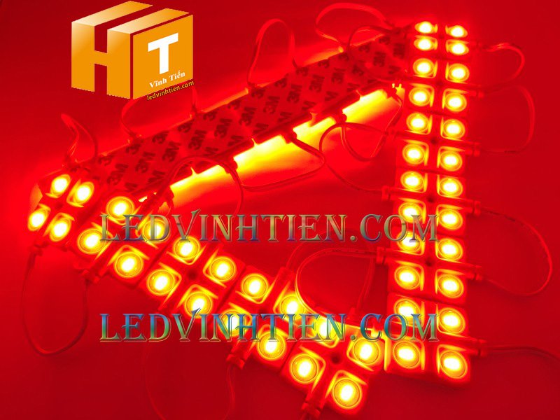 Led hắt, led module 4 bóng samsung màu đỏ, giá rẻ, có thấu kính lúp, ledvinhtien.com