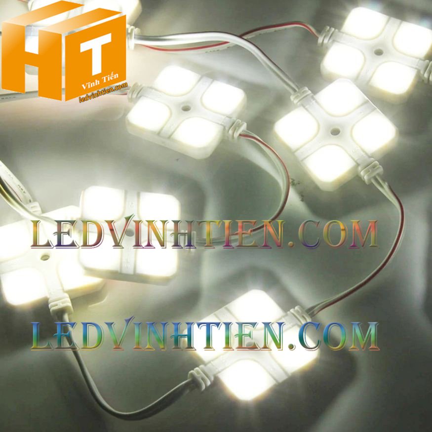 Led hắt, led module 4 bóng samsung màu trắng, giá rẻ, có thấu kính lúp, ledvinhtien.com