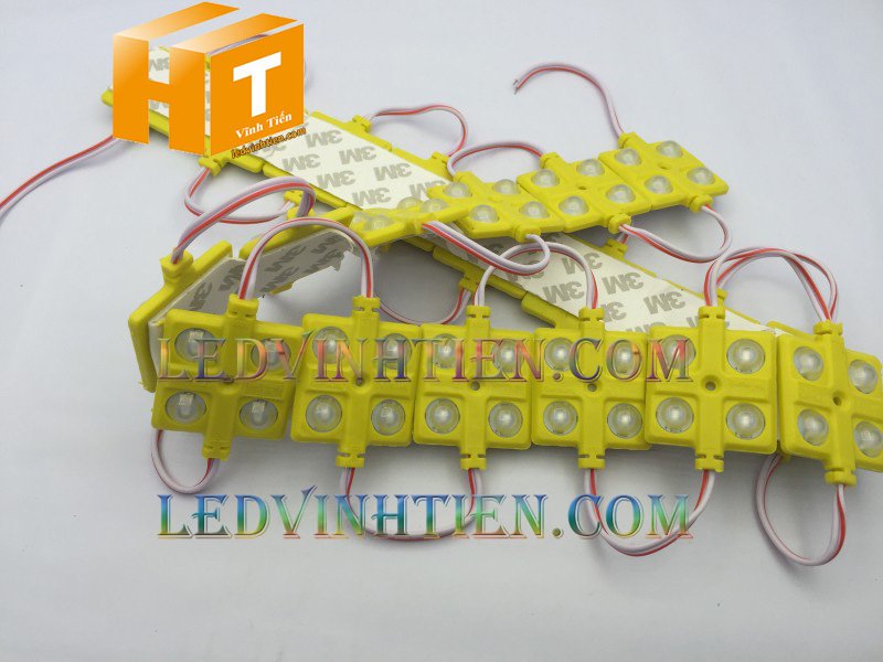 Led hắt, led module 4 bóng samsung màu vàng, giá rẻ, có thấu kính lúp, ledvinhtien.com