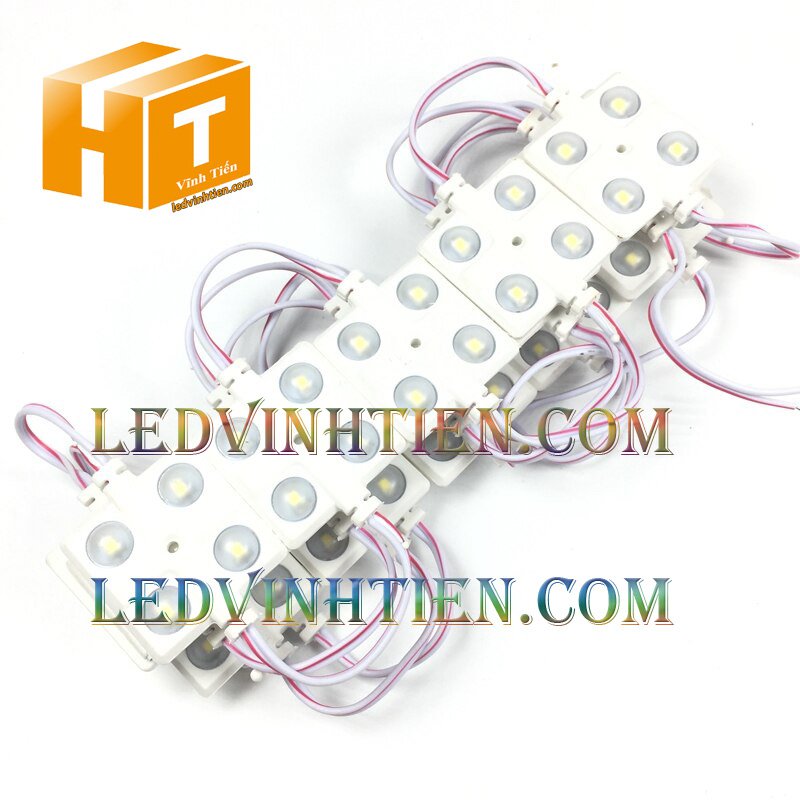 Led hắt, led module 4 bóng samsung màu xanh lá, giá rẻ, có thấu kính lúp, ledvinhtien.com