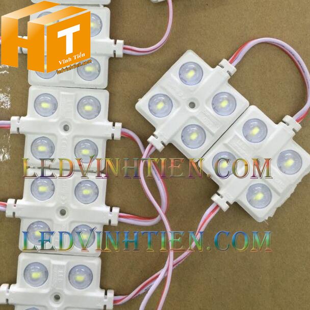 Led hắt, led module 4 bóng samsung màu xanh lá, giá rẻ, có thấu kính lúp, ledvinhtien.com