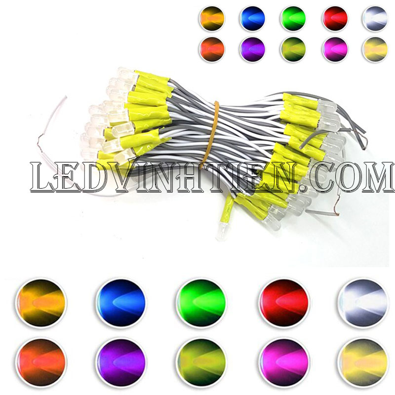 Led liền dây, Led ruồi màu vàng 5V 5mm, F5 loại tốt, giá rẻ, siêu sáng, chiếu sáng ngoài trời, ledvinhtien.com