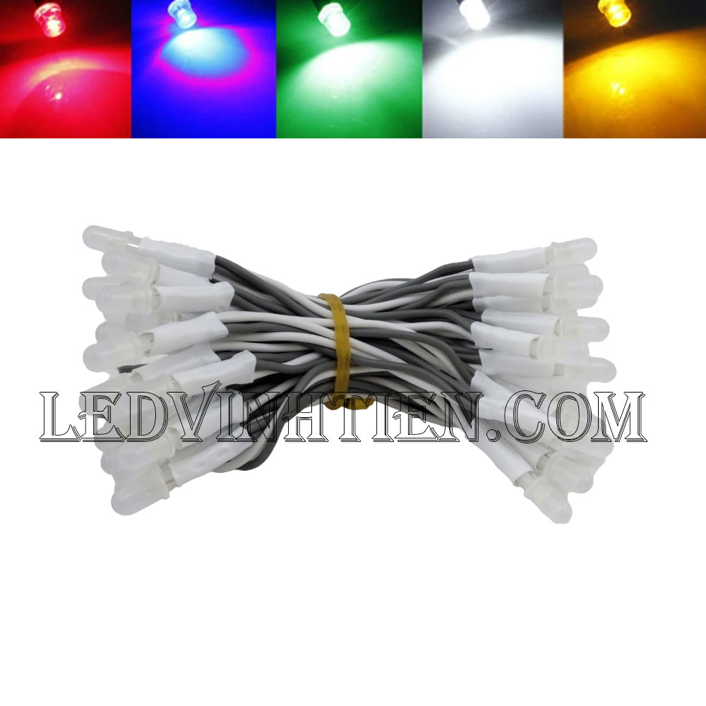 Led liền dây màu xanh lá, Led ruồi 5V 5mm, F5 loại tốt, giá rẻ, siêu sáng, chiếu sáng ngoài trời, ledvinhtien.com