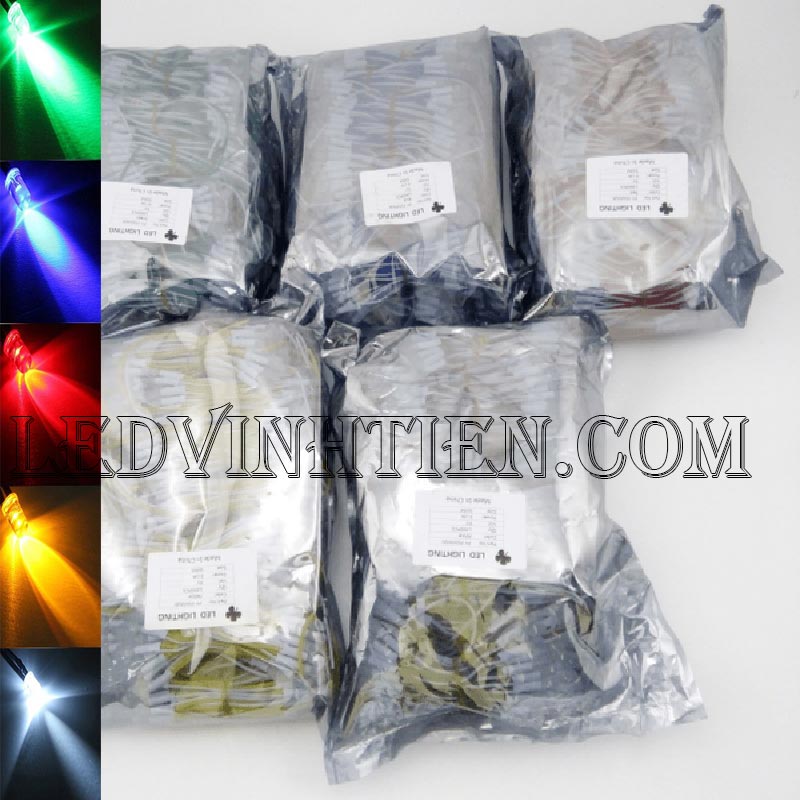 Led liền dây màu xanh lá, Led ruồi 5V 5mm, F5 loại tốt, giá rẻ, siêu sáng, chiếu sáng ngoài trời, ledvinhtien.com