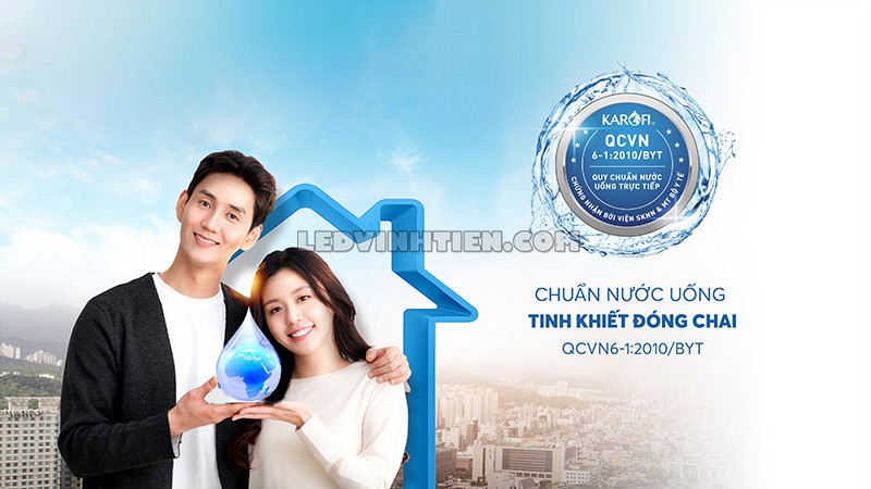 máy lọc nước RO 10 lõi chính hãng Karofi tại Vĩnh Tiến
