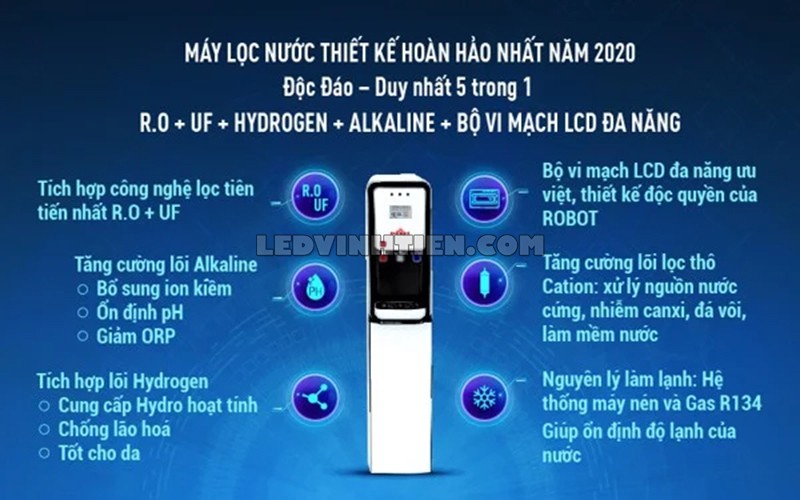 Tính năng của máy lọc nước nóng lạnh GRAND PRO 539W-UR chiết khấu cao