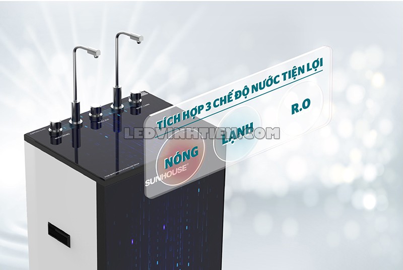 máy lọc nước RO nóng lạnh 10 lõi Sunhouse giá rẻ