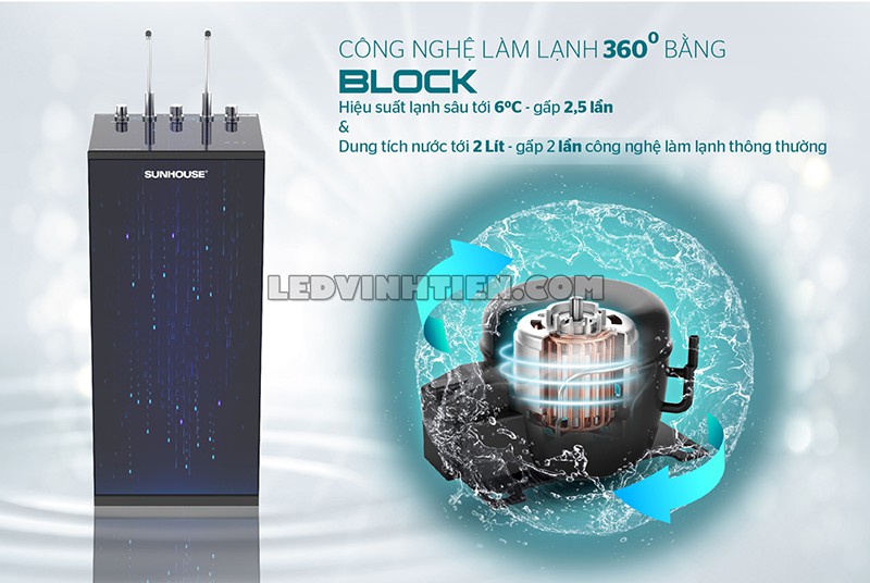 máy lọc nước RO nóng lạnh 10 lõi Sunhouse loại tốt
