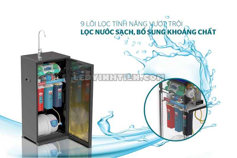 máy lọc nước RO 9 lõi chính hãng Sunhouse giá rẻ
